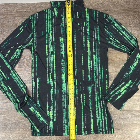 JADED LONDON “Matrix” Green Code Print Long Sleeve Mock Neck Top – Size S - Picture 10 of 10
